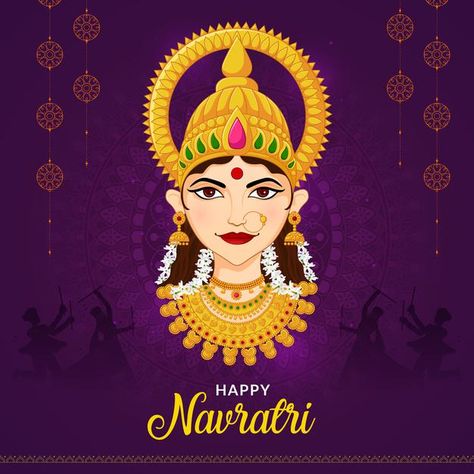 Happy Chaitra Navratri, Navratri Quotes, Vector Face, Chaitra Navratri, Navratri Festival, Happy Navratri Images, Happy Dussehra, Goddess Durga, New Whatsapp Status