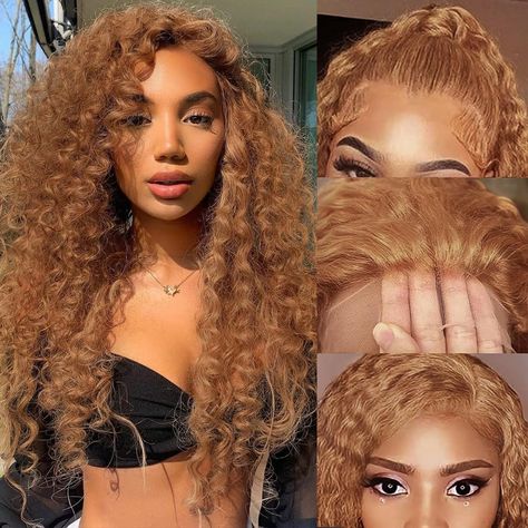 PRICES MAY VARY. Honey Blonde Curly Lace Front Wig Human Hair Material: Honey Blonde Human Hair Wig, Cut from Young Girl, Honey Blonde Curly Lace Front Wig Human Hair is Virgin Cuticles Aligned with Unprocessed Human Hair Cut from Young Girl, No Animal, No Blend, No Dry End, Blonde Lace Front Wigs Human Hair, Very Soft and Bouncy, Ture to Length. Honey Blonde Lace Front Wigs Human Hair Quality: Honey Blonde HD Lace Front Wig Human Hair Pre Plucked with Baby Hair,The HD Lace, with Its Soft Textur Honey Blonde Curly Wig, Brown And Blonde Wig, Honey Blonde Wig, Blonde Curly Wig, Human Hair Wigs Blonde, Blonde Lace Front Wigs, Lace Front Wigs Human Hair, Honey Hair, Wave Wig