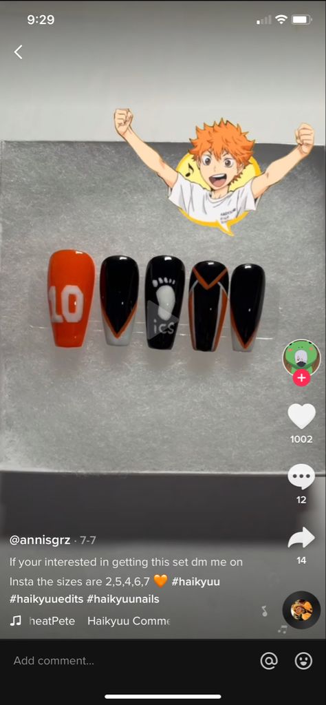 Haikyuu Nails Design, Deku Nails Art, Haikyu Nails, Haikyuu Nails, Anime Themed Nails, Manga Nails, Anime Inspired Nails, Emo Nails, Fake Nails Designs