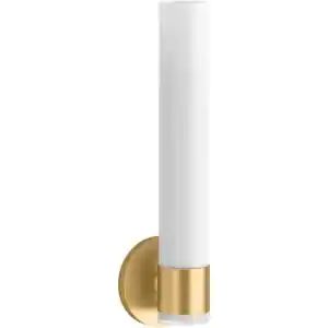 Purist 1-Light Brushed Moderne Brass Wall Sconce Kohler Lighting, Kohler Purist, Light Tube, Kohler Faucet, Tall Bathroom, Bronze Sconces, Fixtures Bathroom, Blue Bath, Vintage Edison Bulbs