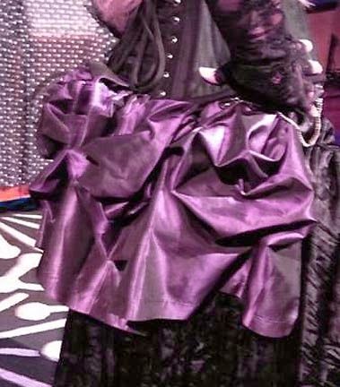 Senior Cosplay: Making a Steampunk Bustle from a Thrift Store Skirt Purple Satin Skirt, Steampunk Diy Costume, Back Of A Woman, Steampunk Bustle Skirt, Cosplay Making, Victorian Cosplay, Goodwill Store, Steampunk Items, Steampunk Pirate