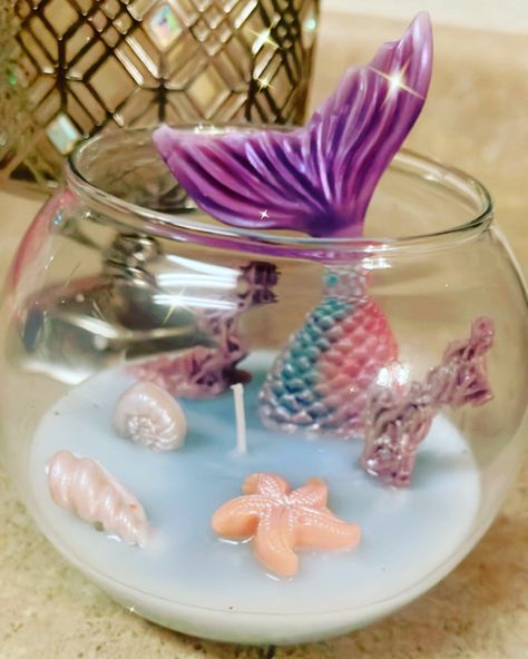 Mermaid Candle, Diy Mermaid Tail, Mermaid Candles, Sea Candles, Wax Candles Diy, Candles Diy, Printed Candles, Shell Candles, Beeswax Candle