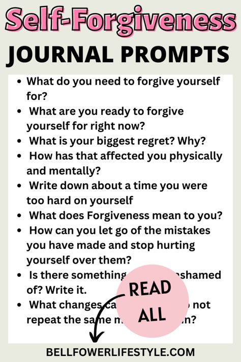 Forgiveness Prompts, Self Forgiveness Worksheets, Forgiveness Journal Prompt, Forgiveness Journal, Relaxation Ideas, 2023 Journal, Journal Prompts For Adults, Self Forgiveness, Counseling Tips