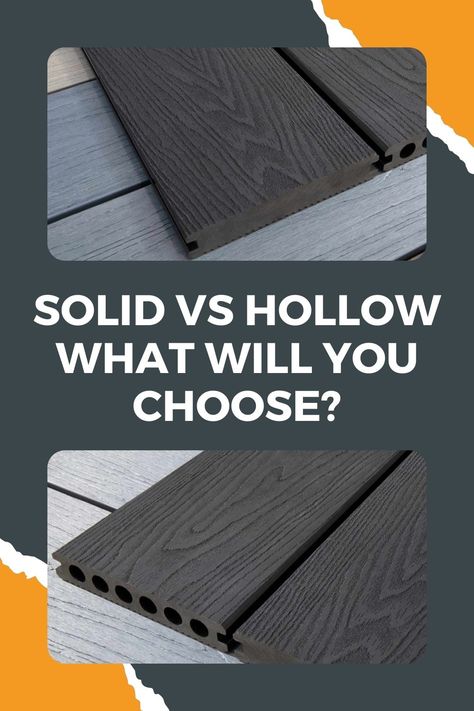 Scratching your head at the differences between NeoTimber® hollow and solid composite decking? Click the link to explore our guide... Grey Decking Ideas, Composite Fencing, Composite Decking Boards, Composite Board, Deck Installation, Deck Projects, Timber Deck, Deck Boards, Composite Decking