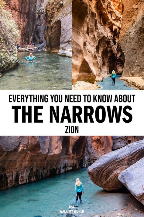 Zion Narrows Hike, Zion Narrows, The Narrows Zion, Zion National Park Hikes, Hiking The Narrows, Utah Vacation, The Narrows, Utah Road Trip, Zion National Park Utah