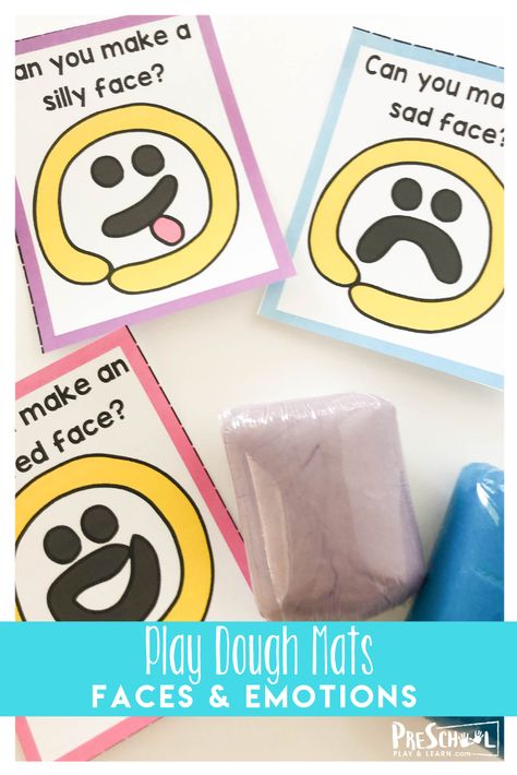 Playdoh Emotions Mat Free, Emotions Art And Craft For Preschool, Emotions Crafts For Toddlers, Prek Emotions, Emotions For Preschoolers, Childcare Themes, Preschool Emotions, Emotions Preschool Activities, Feelings Activities Preschool