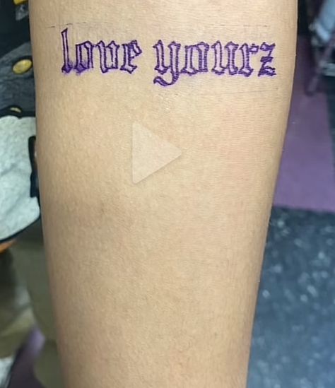 Love Yourz J Cole Tattoo Old English, Cole World Tattoo, Usa Tattoo Ideas, Trap Tattoo, Love Yourz J Cole Tattoo, Love Yourz J Cole, Yourself Tattoo, J Cole Tattoo, Stick Tattoo