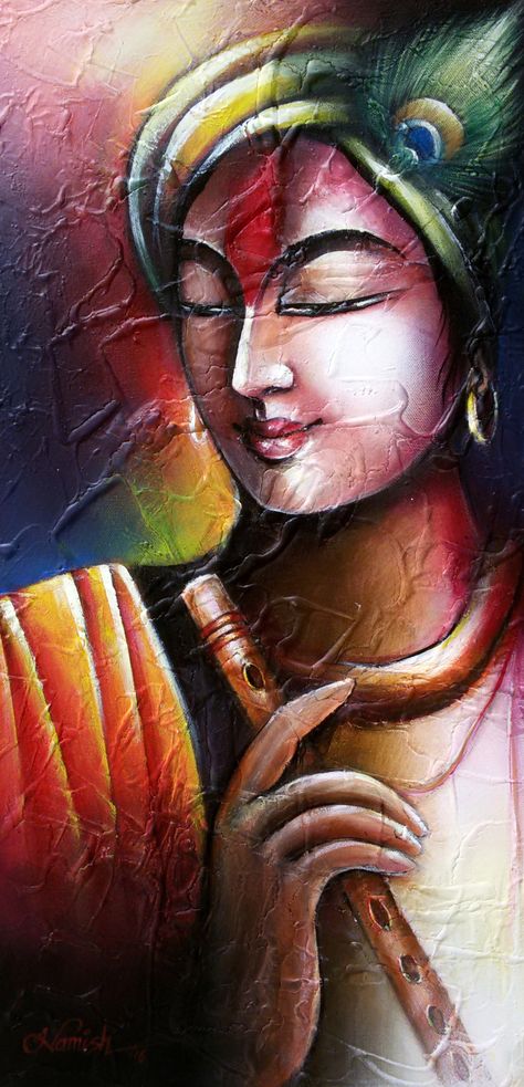 Artist: Namish Arora Title: Trishna Size: 24" X 12" (inches) Medium: Acrylic on canvas Year of Execution: 2016 e-mail: namish777@gmail.com Amazing Art Painting Canvases, Mordan Art, Radha Krishna Wallpaper, Painting Canvases, Buddha Painting, Ganesha Painting, Krishna Radha Painting, Madhubani Painting, Radha Krishna Art