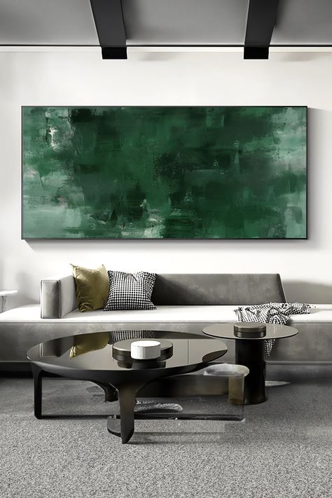 Original handmade green abstract painting with textured brushstrokes and varying shades of emerald and forest green Dark Green Wall Art, Dark Green Walls, Green Paintings, Green Wall Art, Green Abstract, Christmas Wall, Green Wall, Abstract Wall, Art Original