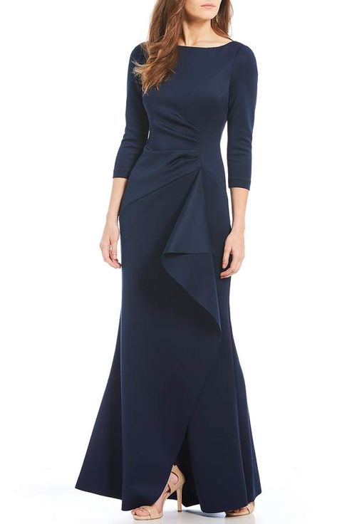 Scuba Gown, Neoprene Dress, Long Sleeve Dress Formal, Dress With Sleeves, Muslim Dress, Women Formals, Eliza J, Fabulous Dresses, Formal Dresses For Women