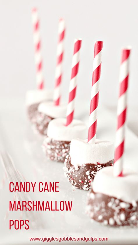 Candy Cane Marshmallow Pops - Giggles, Gobbles and Gulps Hot Cocoa Dip, Cocoa Dip, Marshmallow Pops Recipe, Decorated Marshmallows, Dipped Marshmallows, Marshmallow Dip, Peppermint Marshmallows, Peppermint Hot Cocoa, Chocolate Covered Marshmallows