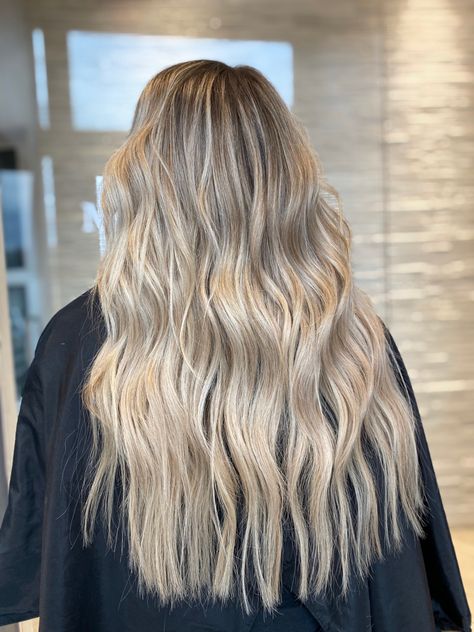 Blonde Highlight Extensions, Blonde Belliage, Lived In Blonde With Extensions, Brunette To Blonde Before And After, 22 Inch Hair Extensions, Balayage Hair Extensions, California Chicken, Blonde Extensions, Summer Blonde Hair