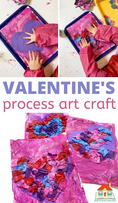 Valentines Day Art Projects Preschool, Process Art Valentines Day, Valentine Process Art, February Art Projects For Toddlers, Valentines Day Art For Preschool, Valentine Process Art Preschool, Valentines Day Process Art, Valentines Art For Kids Preschool, Friendship Craft