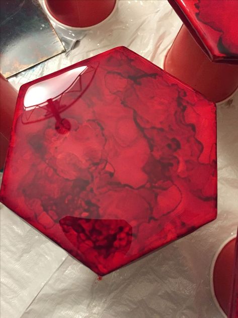 Red Resin Table, Red Resin Coasters, Red Resin Art, Red Alcohol, Resin Canvas, Alcohol Ink Resin, Table Epoxy, Alcohol Ink Crafts, Resin Art Painting