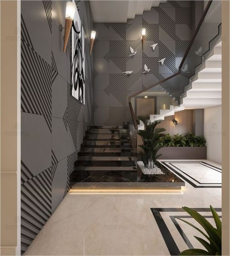 stair decor ideas wall stairways Duplex Stairs Wall Design Modern, Staircase Area Wall Design, Duplex Staircase Wall Design Modern, Double Height Staircase Wall, Double Height Staircase Wall Design Modern, Double Height Staircase Wall Design, Stairs Wall Design Modern, Staircase Wall Design Modern, Stairs Feature Wall