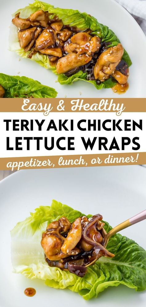 This nut-free teriyaki chicken lettuce wraps recipe is a healthy twist on an Asian classic! Featuring chicken thighs or breast and a homemade low-sugar sauce, these wraps are gluten-free, keto-friendly, and low in calories. Butter lettuce keeps it all fresh and satisfying. A quick, easy option for dinner, lunch, or appetizers. Lettuce Wraps Chicken, Teriyaki Chicken Lettuce Wraps, Ground Chicken Casserole, Healthy Teriyaki Chicken, Easy Lettuce Wraps, Lettuce Wraps Recipe, Steak Wraps, Chicken Lettuce Wraps Recipe, Butter Lettuce