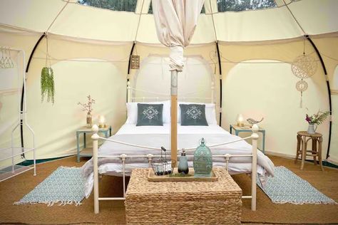 Stargazer Lotus Belle tent at Le Ranch Camping Lotus Belle Tent, Bell Tent Glamping, Glam Camping, Tent Decorations, Bell Tent, Camping Backpack, Rv Camping, Glamping, Lotus