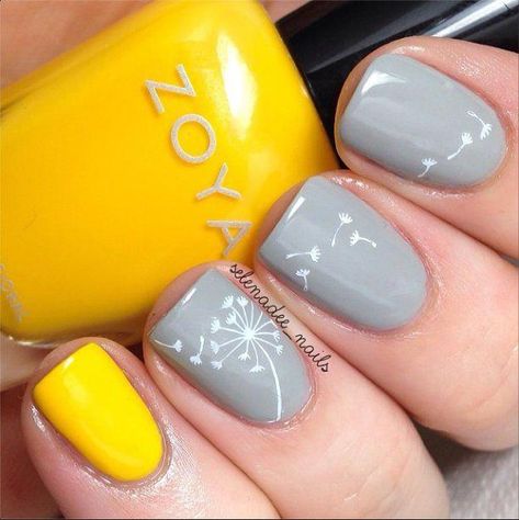 Visit our web site for even more info on "top nail art designs 2018". It is an outstanding location for more information. Dandelion Nail Art, Nail Art Fleur, Ongles Gel French, Metallic Nail Art, Nagellack Trends, Nail Stamper, Floral Nail Designs, Flower Nail Designs, Spring Nail Art