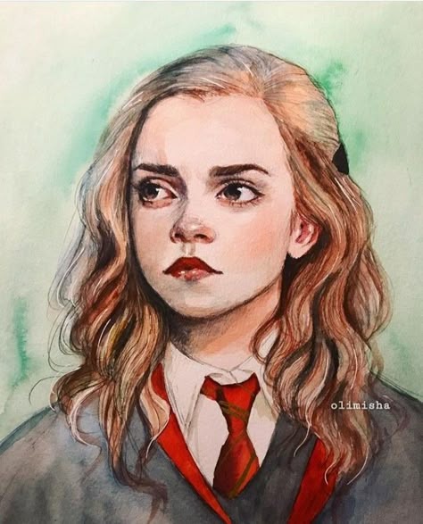 Hermione Granger Drawing, Harry Potter Watercolor, Percy Jackson Fanart, Dobby Harry, Potrait Painting, Harry Potter Painting, Fan Art Anime, Harry Potter Drawings, Harry Potter Hermione