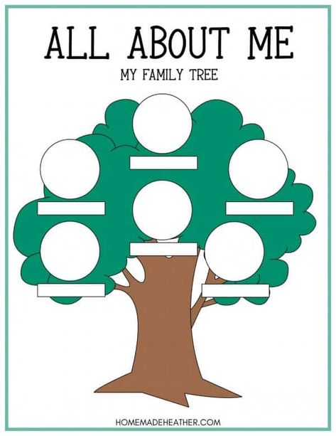 Family Tree Worksheet Free Printable, All About My Family Preschool Activities, Family Worksheet Preschool, My Family Worksheets For Kids, Family Tree Ideas For Kids, All About My Family, Family Tree Activity, Printable Family Tree, All About Me Activity