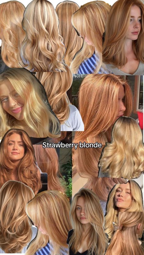 Strawberry Blonde With Bangs, Strawberry Blonde Hair Aesthetic, Blonde To Ginger, Long Strawberry Blonde Hair, Blonde With Bangs, Blonde Hair Aesthetic, Curly Hair Care Routine, Hairstyle Examples, Ginger Hair Color