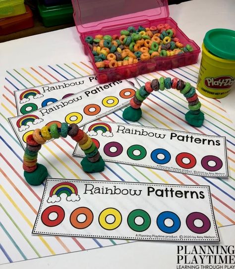 March Morning Tubs - Planning Playtime Patterns Preschool, March Lessons, March Themes, Rainbow Activities, Morning Tubs, March Activities, Preschool Units, St Patrick Day Activities, Spring Preschool