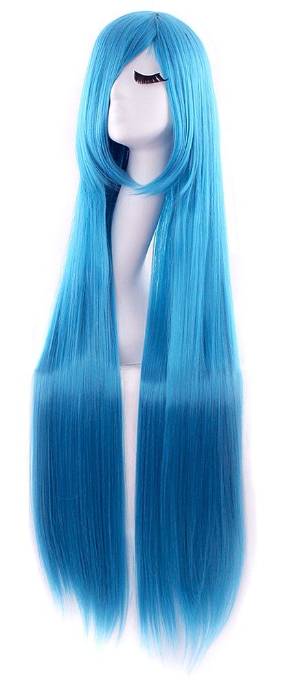 Amazon.com : MapofBeauty 40" 100cm Anime Costume Long Straight Cosplay Wig Party Wig (Light Blue) : Beauty Zoella Hair, Straighten Hair, Drag Queen Outfits, Party Wig, Leather Bodysuit, Wig Party, Blow Dry Hair, Blue Wig, Frontal Hairstyles