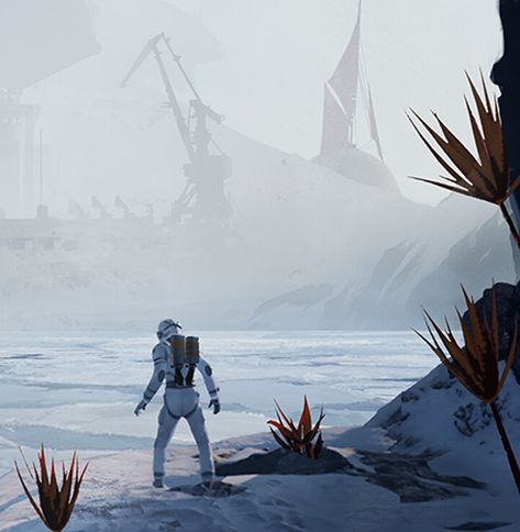 Frozen Wasteland, Frozen Planet, Sci Fy, Sci Fi Tech, Art Landscapes, Post Apocalypse, Fantasy Art Landscapes, Visual Development, Great Britain