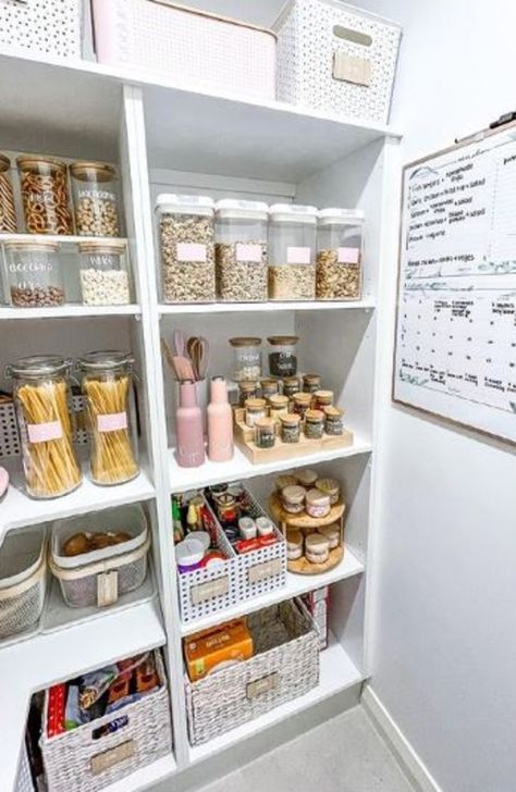 Small Pantry Closet, Pantry Solutions, Narrow Pantry, No Pantry Solutions, Kitchen Cupboard Organization, Organize Your Pantry, Kitchen Cupboard Storage, Organized Pantry, House Organization