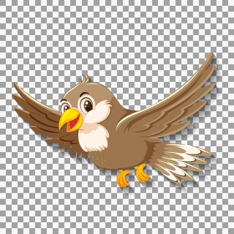 Bird Cartoon Character, Fancy M, Bird Cartoon, Sparrow Bird, Cartoon Background, Birds Flying, Cartoon Character, Cartoon Characters, Vector Art