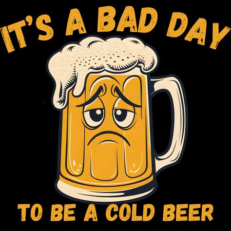 Bad Day Beer. Exciting News! Check out our latest designs and more at arcaneartistry.com.au! From witty slogans to eye-catching graphics, we’ve got something for everyone. Plus, if you have any custom requests, don’t hesitate to reach out to us through our website. Let’s bring your ideas to life! #graphicdesign #humour #streetwear #beer #aussiebusiness #shirt Cold Beer, Bad Day, Exciting News, Latest Design, For Everyone, Beer, Bring It On, Graphic Design, Humor