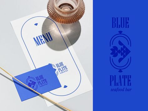 Seafood Bar, Sea Logo, Restaurant Identity, Fish Restaurant, Logotype Branding, Blue Plate, Logotype Design, Restaurant Branding, Logo Restaurant