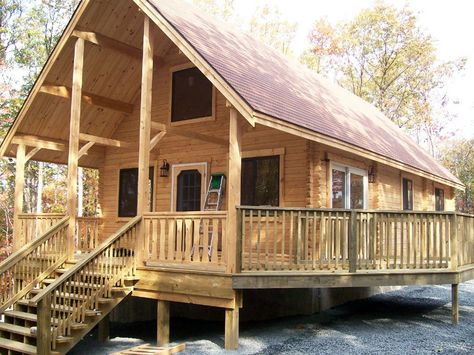 Small Log Cabin Kits, Build Your Own Cabin, Modular Log Cabin, Simple Cabin, Tiny Log Cabins, Cottage Kits, Log Home Kits, Log Cabin Plans, Cabin Designs