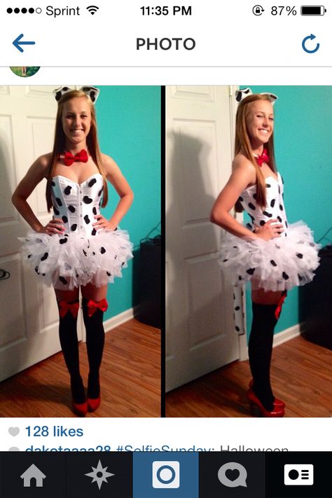 DIY Dalmatian costume! Dalmatian Outfit, Diy Dalmatian Costume For Women, Dalmatian Halloween Costume Women, Dalmation Costume Women, Hot Dalmation Costume, Diy Dalmation Costume Women, Womens Dalmation Costume, Dalmatian Costume Women's, Dalmatian Costume Makeup