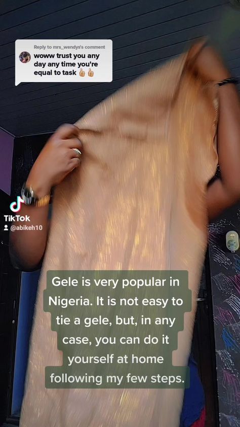 Gele is very popular in Nigeria. It is not easy to tie a gele, but, in any case, you can do it yourself at home following my few steps. #facebookreels #reelsvideo #fypシ゚viral #reelsviral #reelsfb #viralpost #trendingreels #reels | Edema Vanessa Aduniade | Edema Vanessa Aduniade · Original audio Viral Post, Do It Yourself, Trust Yourself, African Fashion, You Can Do, Do It, At Home, Audio, Canning