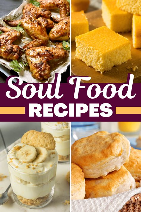 These soul food recipes are authentic, delicious, and good for the soul, of course! From mac and cheese to cornbread to fried chicken, you won't be able to resist these dishes. Soulfood Recipes, Cooking Soul Food, Southern Fried Catfish, Southern Foods, Soul Food Recipes, Southern Family, Southern Cooking Recipes, Catfish Recipes, Candied Sweet Potatoes