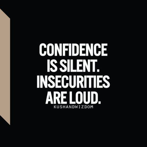 Confidence is silent. Insecurities are loud. Tag someone who needs to see this! . A confident person doesn't need to speak loudly about themselves, it shows in their actions and personality. A loud person who points out the faults of others usually means they have insecurities themselves. . . . . . . #confidence #silent #insecurities #inspirationalquotes #quotes #stayconfident #keepgoing #keepmoving #humble #behumble #stayhumble #loud #staytrue #silence #keepworking #motivation #wednesdaywisdom Others Insecurities Quotes, Insecure Women Quotes, Insecurities Are Loud, Confidence Is Silent, Loud Person, Adult Bullies, Silent Quotes, Better Quotes, Quotes About Haters