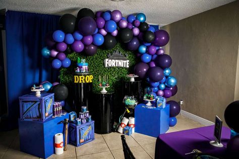 Fortnite Birthday Party Ideas | Photo 1 of 10 Fortnite Table Decorations, Fortnite Birthday Decor, Fortnite Decorations Party, Diy Fortnite Party Ideas, Fornite Party Ideas, Fortnite Theme Party, Fortnite Birthday Party Decorations, Fortnite Decor, Fortnite Decorations