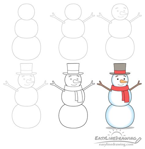 Snowman Painting Ideas, Easy Snowman Painting, Cute Snowmen Drawings, Snowman Challenge, Draw Snowman, The Snowman Movie, Snowman Outline, Building Snowman, Snowman Drawing