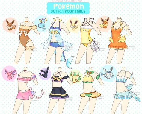 Vestidos Anime, Pokemon Clothes, Clothing Sketches, Drawing Anime Clothes, Anime Dress, Fashion Design Drawings, Fashion Design Sketches, Drawing Clothes, Themed Outfits