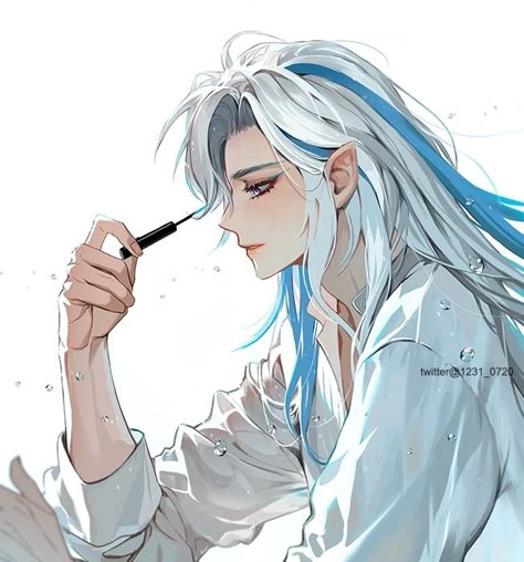 Long White Hair, Genshin Men, Genshin Fanart, Genshin Art, Honkai Star Rail, Star Rail, White Hair, Getting Ready, Anime Character