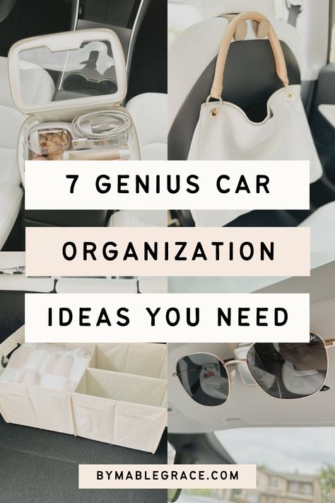 7 Desk Organization Ideas from Amazon You'll Obsess Over - by mable grace Car Organization Ideas, Car Finds, Car Interior Organization, Car Organization Diy, Car Caddy, Suv Accessories, Must Have Car Accessories, New Car Accessories, Car Console