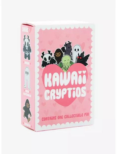 Mothman Hot, Cute Cryptids, Kawaii Cryptids, Blind Boxes Aesthetic, Cryptid Pins, Tokidoki Blind Boxes, Box Opening, Bedroom Book, Axolotl Enamel Pin