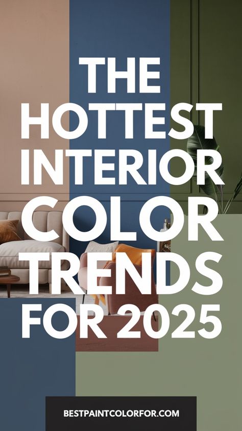 If you’re looking for fresh inspiration to update your living spaces, I’ve rounded up some popular interior color trends for 2025 that are sure to breathe new life into your home. Interior Paint Colors To Make House Look Bigger, Interior Paint Colors Schemes 2025, Paint 2025 Color Trends, Mcm Wall Colors, Sherwin Williams 2025 Color Trends, Wall Color 2025, Home Design Trends 2025, 2025 Paint Color Trends Living Room, Top Interior Paint Colors 2024