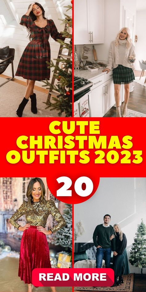 Are you and your partner looking for adorable couples' Christmas outfits for 2023? Look no further! Our selection of cute Christmas outfits 2023 for women and men will keep you both cozy and stylish throughout the winter. Whether you're heading to a party or a church gathering, you'll be the talk of the town in your matching ensembles. Christmas Eve Outfits 2023, Christmas Outfit Ideas For Women 2023, What To Wear On Christmas Day, Christmas Outfits 2023, Christmas Church Outfit, Outfit Ideas Cold, Classy Christmas Party, Outfits For 2023, Matching Christmas Sweaters