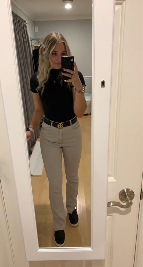 Business Casual Outfits With Khaki Pants, Dental Receptionist Outfit, Healthcare Business Casual, Receptionist Outfit Front Desk Casual, Business Casual Khaki Pants, Receptionist Outfit Front Desk, Bank Teller Outfit, Lawyer Clothes, Receptionist Outfit