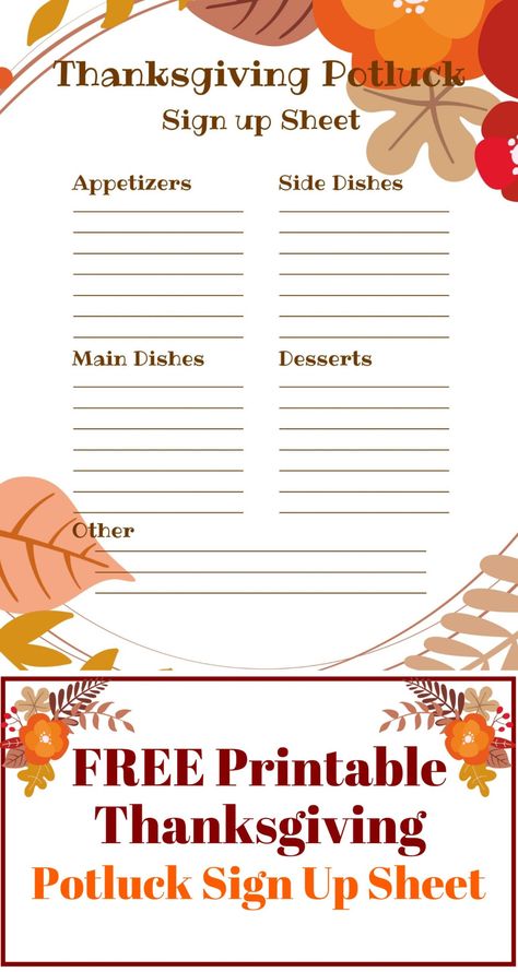 Thanksgiving Potluck Sign Up Sheet - Just What We Eat Friendsgiving Office Party, Friendsgiving Potluck Sign Up Sheet, Thanksgiving Potluck List, Friendsgiving Sign Up Sheet, Thanksgiving Sign Up Sheet, Thanksgiving Office Party Ideas, Office Thanksgiving Potluck Ideas, Thanksgiving Office Ideas, Potluck Sign Up Sheet Printable Free