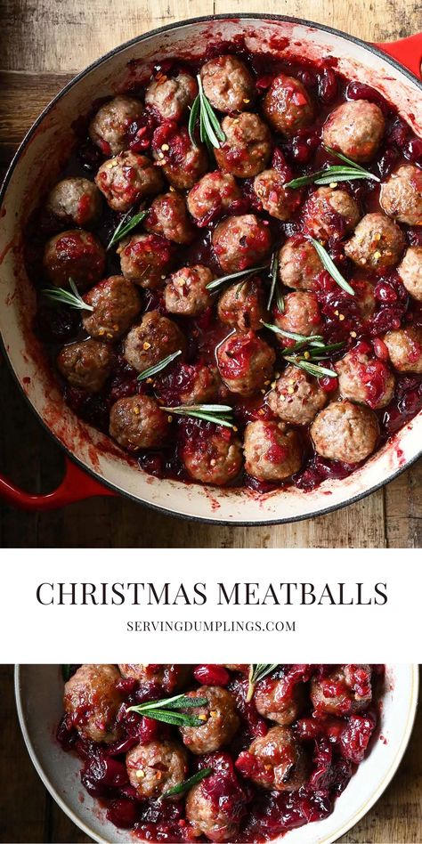 Christmas Meatballs, Holiday Meatballs, Meatball Dinner, Appetizer Meatballs, Homemade Meatballs, Dumpling Recipe, Best Appetizers, Meatball Recipes, Family Friendly Meals