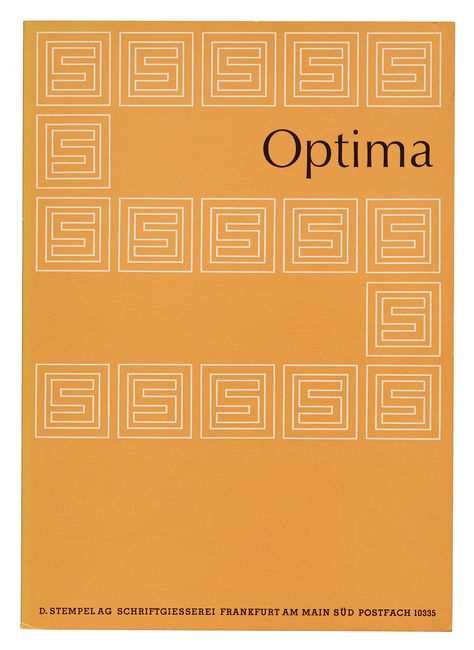 Optima specimen, (typeface by Hermann Zapf), Stempel, ca. … | Flickr Hermann Zapf, See More, Frankfurt