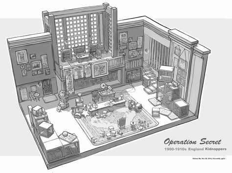 Cutaway Room Illustration, Axonometric Drawing Interior, Axonometric Interior, 1910 House, Perspective Room, Interior Concept Art, Bg Design, Building Concept, Isometric Art